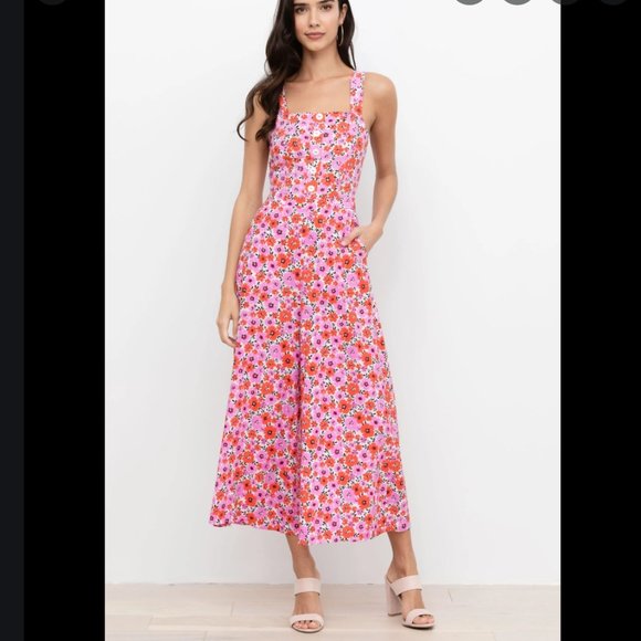 Yumi Kim Pants - Yumi Kim 'Walk This Way' Retro Style Wide Leg Floral Jumpsuit